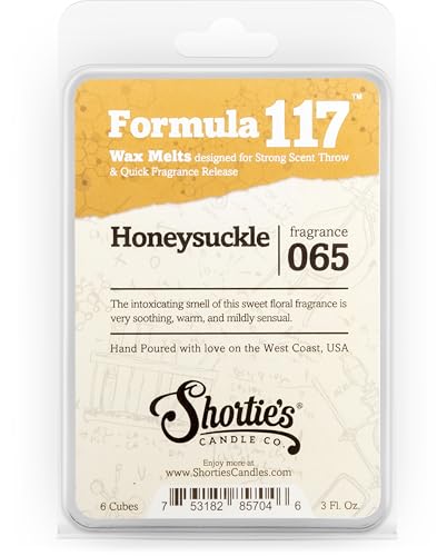 Shortie's Candle Company Pure Honeysuckle Wax Melts - Formula 117-1 Highly Scented 3 Oz. Bar - Made with Essential & Natural Oil